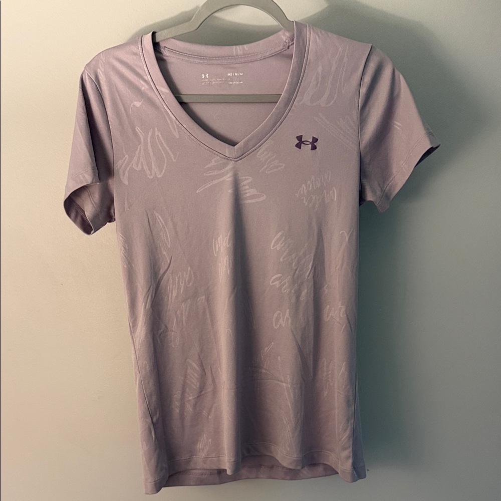Under Armour Lavender V-Neck Short Sleeve Performance Tee